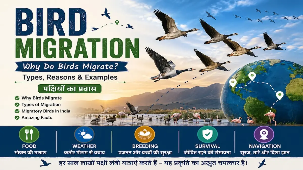 Bird Migration Why Do Birds Migrate Types, Reasons & Examples (पक्षियों का प्रवास)